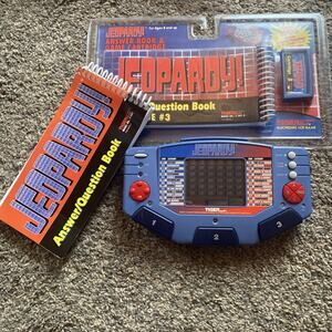 Tiger Vintage Jeopardy Handheld Game with NEW Cartridge and Book